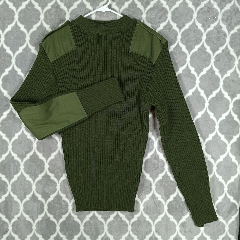 DSCP Sweater Mens 44 M Wool Pullover Elbow Patches Commando Military Hunting